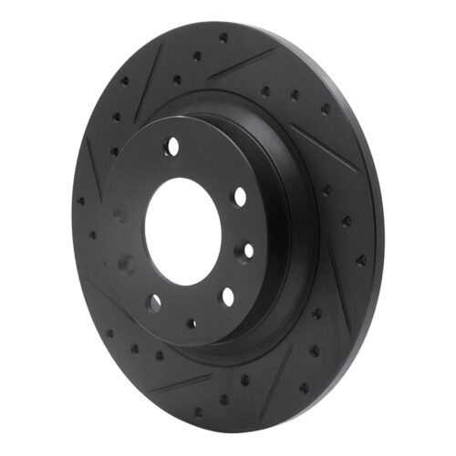 Alternative view of R1 Concepts for 98-15 Ford Fusion Rear Left Drilled & Slotted Black Brake Rotor
