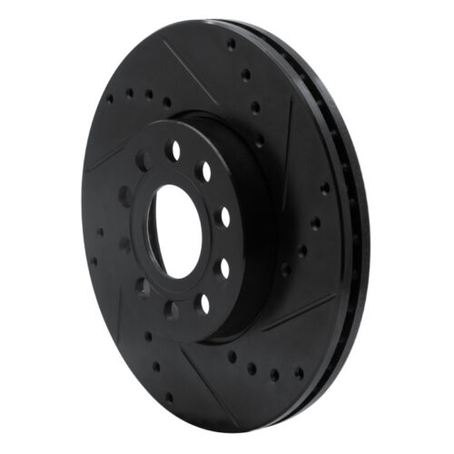 Alternative view of R1 Concepts for 05-25 Audi A3 (Mexico) Front Right Drilled & Slotted Black Brake Rotor