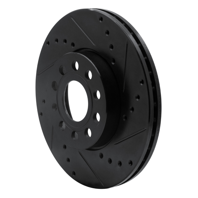 R1 Concepts for 05-25 Audi A3 (Mexico) Front Right Drilled & Slotted Black Brake Rotor - Image 2