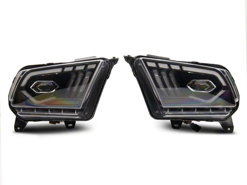 Raxiom for 2010-2012 Ford Mustang w/ Factory Halogen LED Projector Headlights- Black Housing (Clear Lens) - Image 2