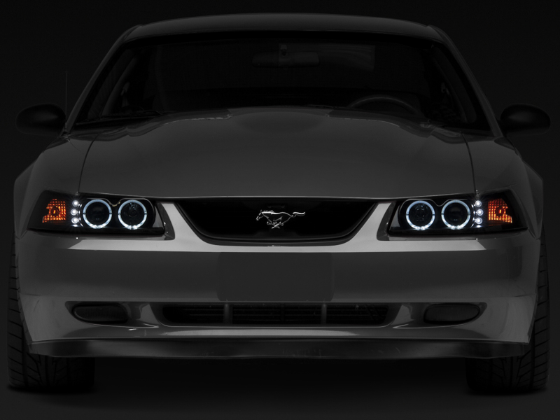 Raxiom for 1999-2004 Ford Mustang Dual LED Halo Projector Headlights- Black Housing (Smoked Lens) - Image 9