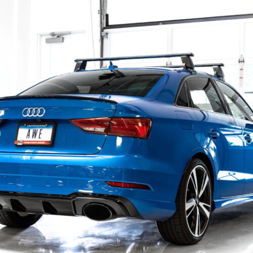 AWE Tuning Track Edition Exhaust - Diamond Black Tips RS-Style Tips for 17-19 Audi RS3 8V - Image 4