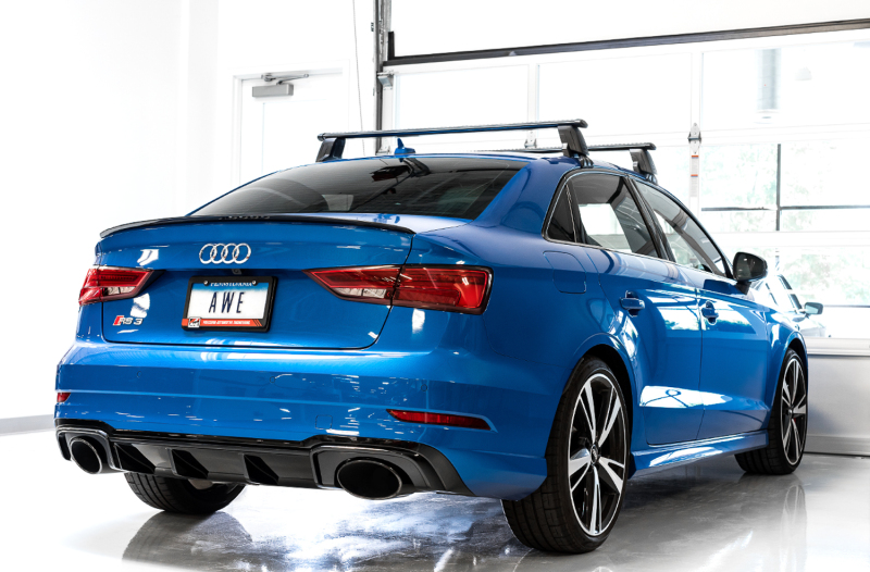 AWE Tuning Track Edition Exhaust - Diamond Black Tips RS-Style Tips for 17-19 Audi RS3 8V - Image 4