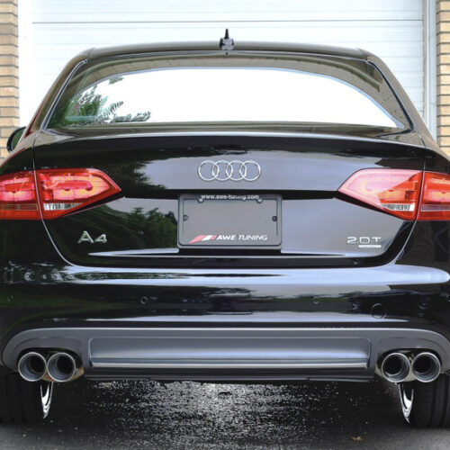 Alternative view of AWE Tuning Touring Edition Exhaust - Quad Tip Polished Silver Tips - Does Not Fit Cabrio for Audi B8 A4