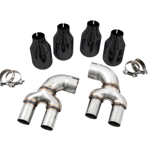 AWE Tuning Tip Conversion Kit - Diamond Black Tip for 2019+ BMW M340i (G20) OE-Config-To-Quad