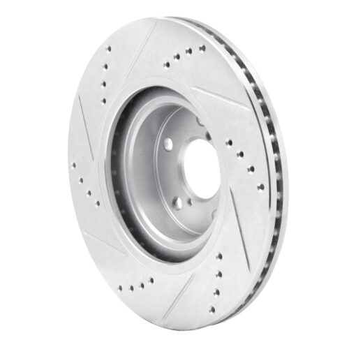 R1 Concepts for 04-25 Scion FR-S Front Right Drilled & Slotted Silver Brake Rotor - Image 4
