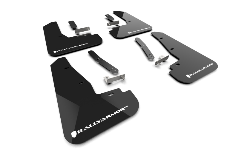 Rally Armor 25-26 Kia EV6 Base Light/GT/GT-Line Black Mud Flap - White Logo