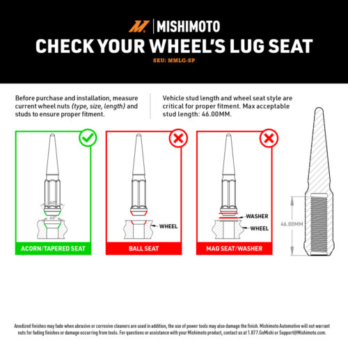 Mishimoto Steel Spiked Lug Nuts M14 x 1.5 32pc Set Chrome - Image 5