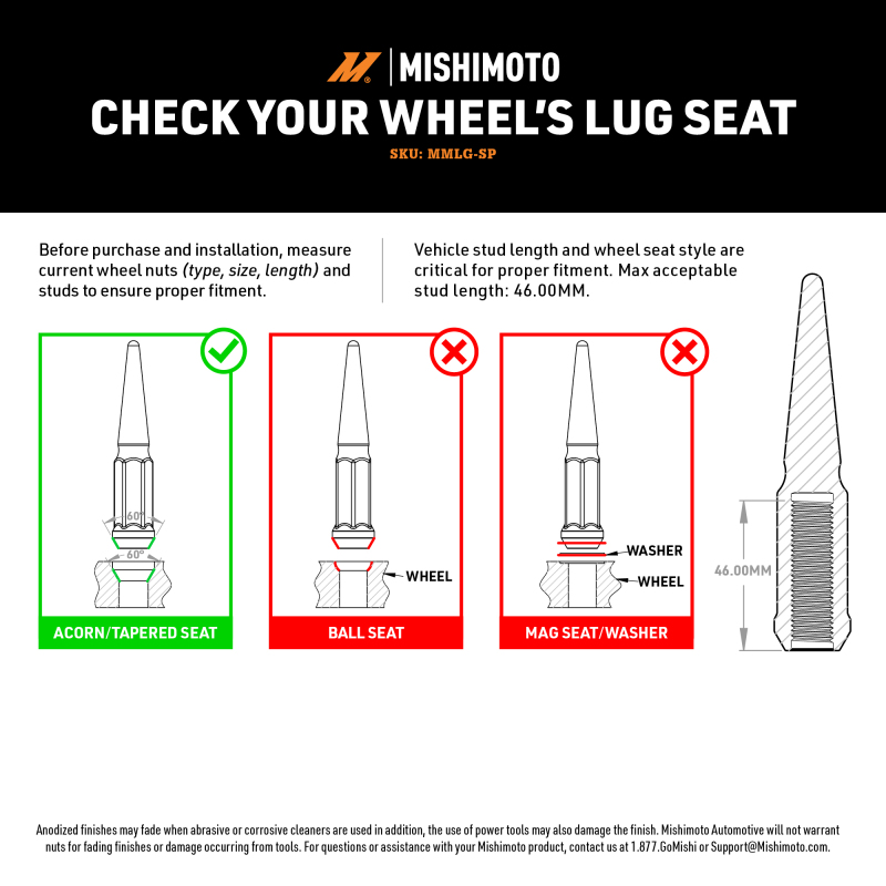 Mishimoto Steel Spiked Lug Nuts M14 x 1.5 32pc Set Chrome - Image 5