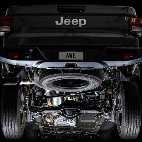 AWE Tuning 20-21 Jeep Gladiator JT 3.6L Tread Edition Cat-Back Single Side Exhaust - Diamond Blk Ti - Image 10