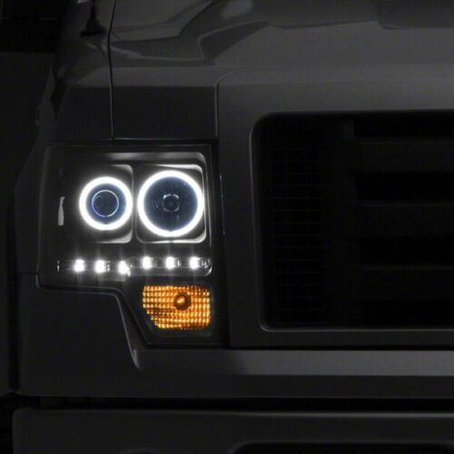 Alternative view of Raxiom for 2009-2014 Ford F-150 G2 Super White LED Halo Projector Headlights- Black Housing- Clear Lens