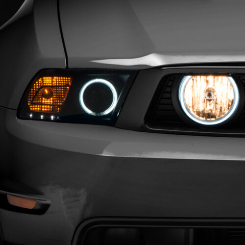Raxiom for 2005-2012 Ford Mustang GT LED Halo Fog Lights (Smoked)