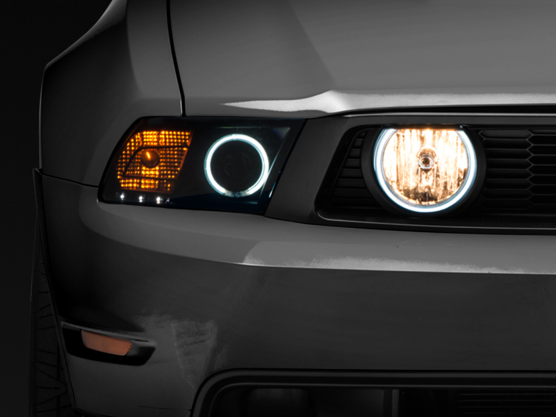 Raxiom for 2005-2012 Ford Mustang GT LED Halo Fog Lights (Smoked)