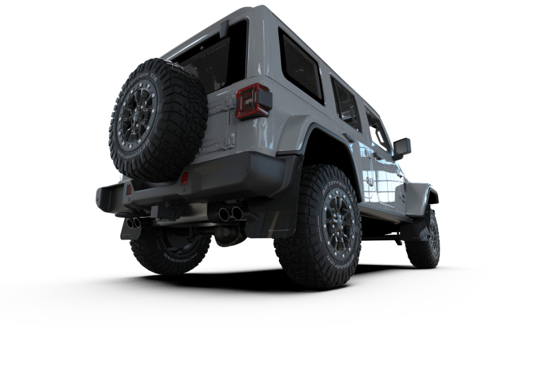 Rally Armor 2018+ Jeep Wrangler Rubicon JL Black UR Mud Flap w/ Red Logo - Image 4