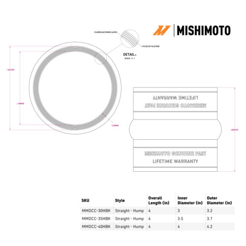 Mishimoto Duracore 4in Straight Hump Coupler - Image 3