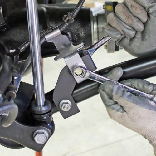 Alternative view of RockJock JL/JT Brake Line Relocation Bracket Kit Front Pair