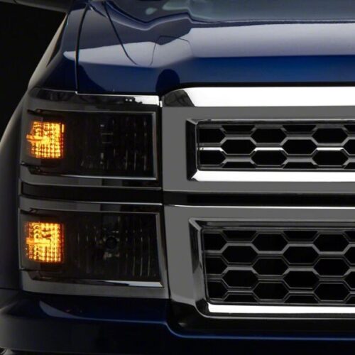 Raxiom for 2014-2015 Chevrolet Silverado 1500 OE Style Headlights/ Chrome Trim- Black - Clear Lens - Image 2