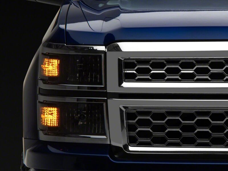 Raxiom for 2014-2015 Chevrolet Silverado 1500 OE Style Headlights/ Chrome Trim- Black - Clear Lens - Image 2