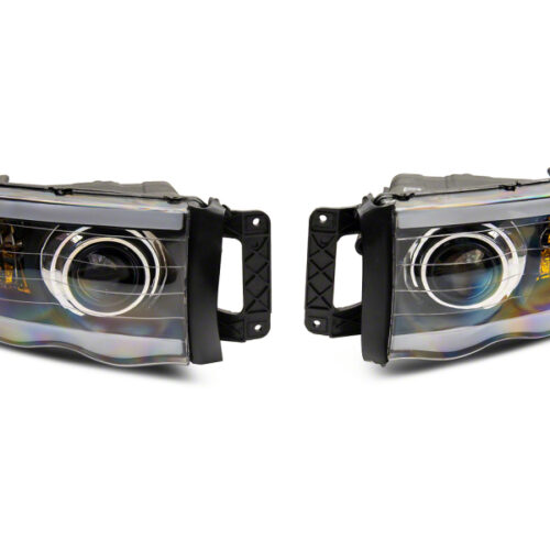 Raxiom for 2002-2005 Dodge RAM 1500 LED Projector Headlights w/ SEQL LED Bar- Black Housing (Clear Lens)