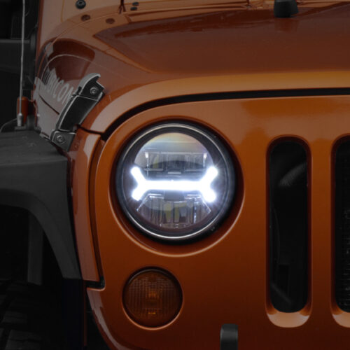 Alternative view of Raxiom for 2007-2018 Jeep Wrangler JK LED Halo Headlights- Black Housing (Clear Lens)
