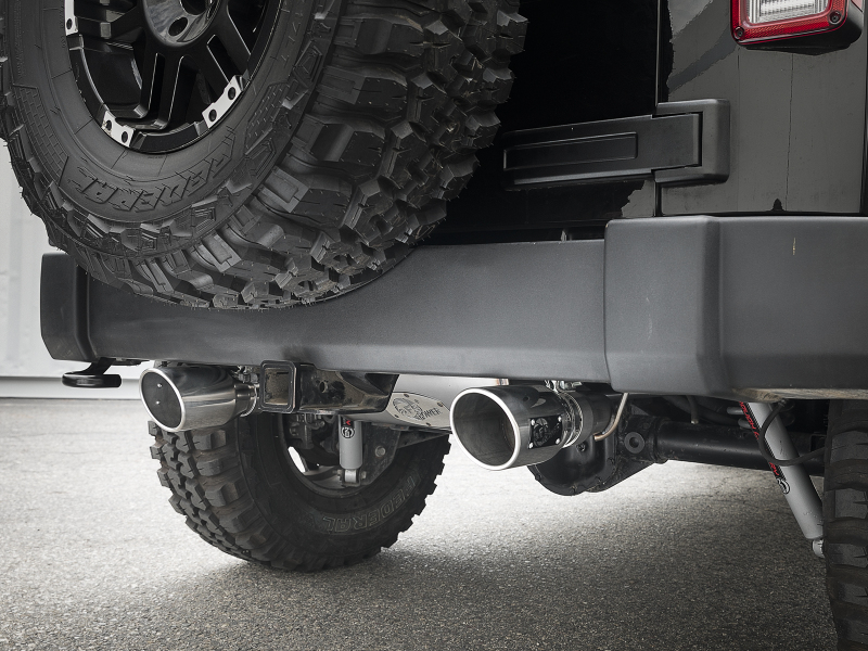 aFe Power Rebel Series 2.5in 409 SS Axle-Back Exhaust w/Polished Tips 07+ Jeep Wrangler (JK) V6 3.6L/3.8L - Image 7