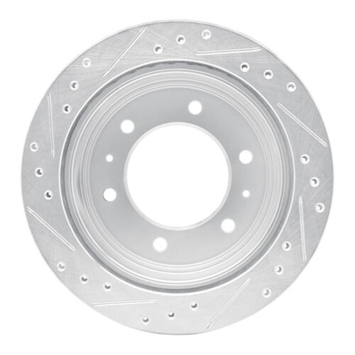 R1 Concepts for 88-95 Nissan Pathfinder Rear Right Drilled & Slotted Silver Brake Rotor - Image 5