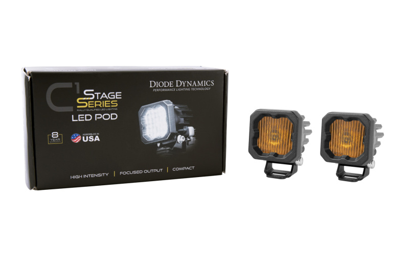 Diode Dynamics Stage Series C1 LED Pod - Yellow SAE Fog Standard ABL (Pair) - Image 2