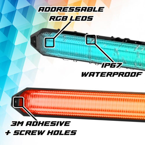 Alternative view of XK Glow 9in XKmax DRL Truck Grill Flexible Light App Cntl Bar 2pc
