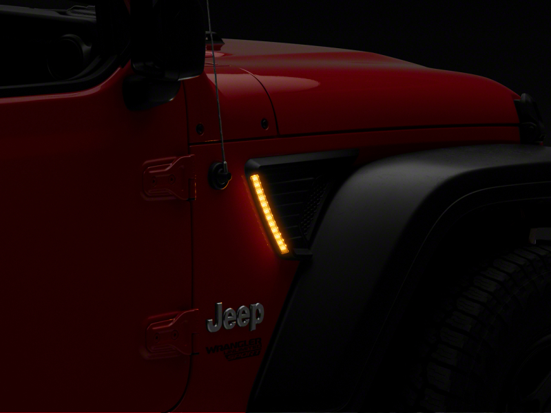 Raxiom for 2018-2023 Jeep Wrangler JL LED Fender Vent Lighting w/ DRL and Turn Signal