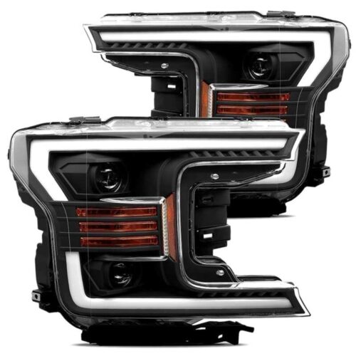 Alternative view of AlphaRex 18-20 Ford F-150 LUXX Style Projector Headlights Alpha Black w/Activation Light/DRL