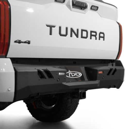 Addictive Desert Designs 2022+ Toyota Tundra Black Label Rr Bumper - Hammer Blk w/ Satin Blk Panels