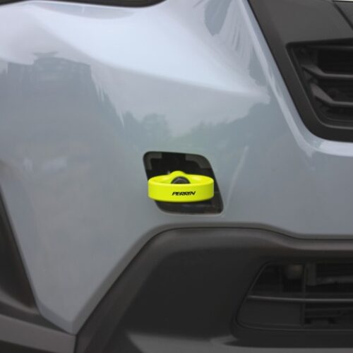 PERRIN 22-26 Subaru WRX / 18-23 Crosstrek / 20-25 OBXT Tow Hook Kit (Front) - Neon Yellow - Image 6
