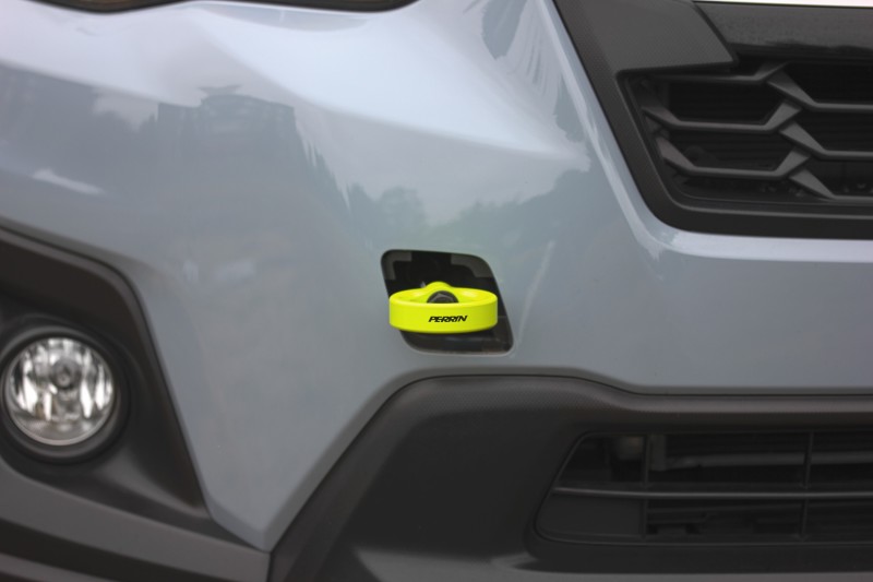 PERRIN 22-26 Subaru WRX / 18-23 Crosstrek / 20-25 OBXT Tow Hook Kit (Front) - Neon Yellow - Image 6