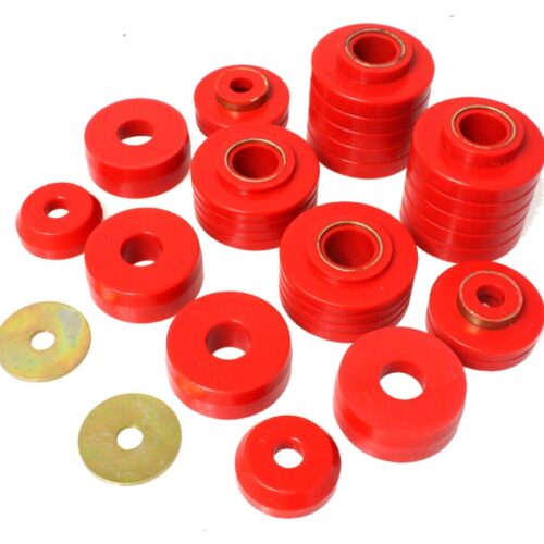 Energy Suspension 4.4107R 80-98 Ford F250/F350 / 80-92 Ford F100/F150 / 85-98 Ford F450 Red Body Mount Set