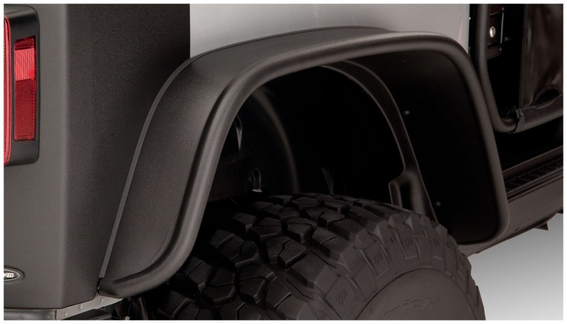 Bushwacker 10052-07 07-18 Jeep Wrangler Flat Style Flares 2pc Fits 2-Door Sport Utility Only - Black - Image 2