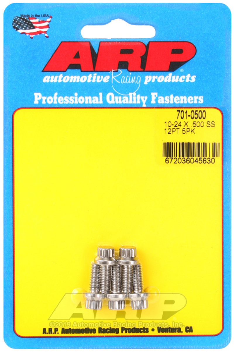 ARP 701-0500 10-24 x .500 12pt SS bolts