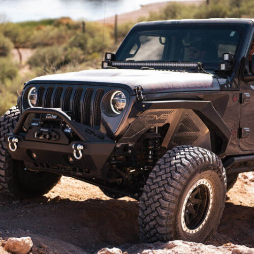 DV8 Offroad INFEND-03FB 2018+ Jeep Wrangler JL Front Inner Fenders - Black - Image 5