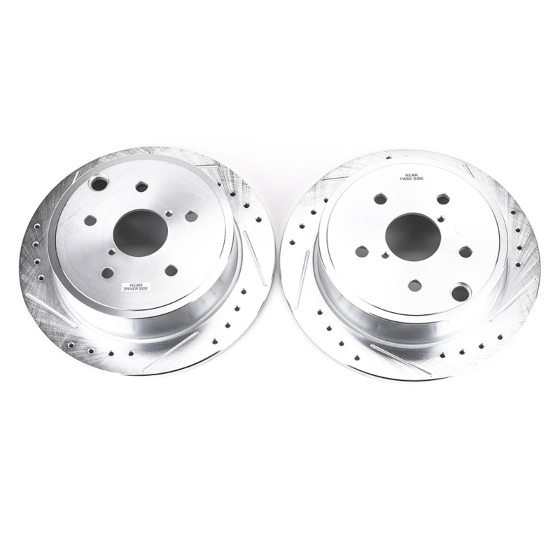 Power Stop 15-19 Subaru WRX Rear Evolution Drilled & Slotted Rotors - Pair - Image 6