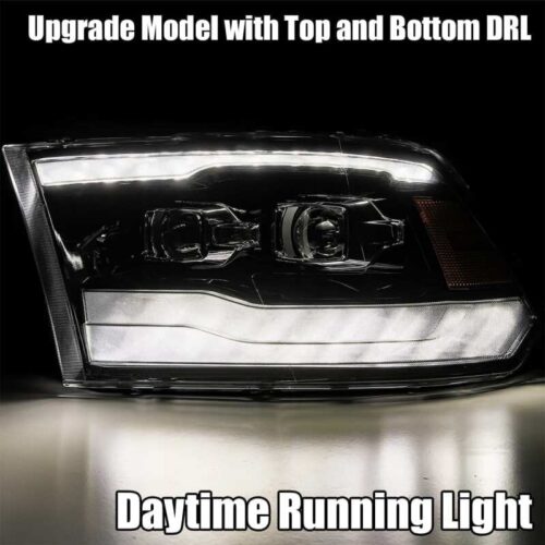 AlphaRex 09-18 Dodge Ram 1500HD LUXX LED Proj Headlights Plnk Style Blk w/Activ Light/Seq Signal/DRL - Image 4