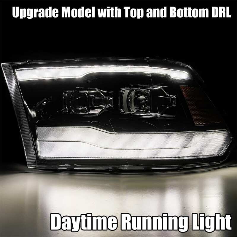AlphaRex 09-18 Dodge Ram 1500HD LUXX LED Proj Headlights Plnk Style Blk w/Activ Light/Seq Signal/DRL - Image 4