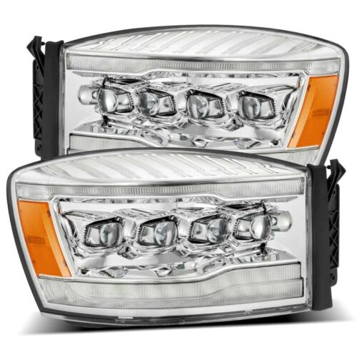 Alternative view of AlphaRex 06-08 Dodge Ram 1500HD NOVA LED Proj Headlights Plank Style Blk w/Seq Signal/DRL/Amber LED