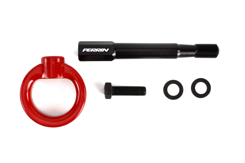 PERRIN 08-14 Subaru WRX/STI (Hatchback) Tow Hook Kit (Rear) - Red - Image 4