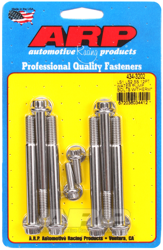 ARP 434-3202 LS1 LS2 SS 12pt Water Pump Bolts w/Thermostat Housing Bolts Kit