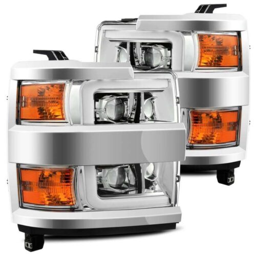 Alternative view of AlphaRex 15-19 Chevy Silverado 2500HD PRO-Series Headlight Plank Chrome w/Activ Light/Seq Signal/DRL