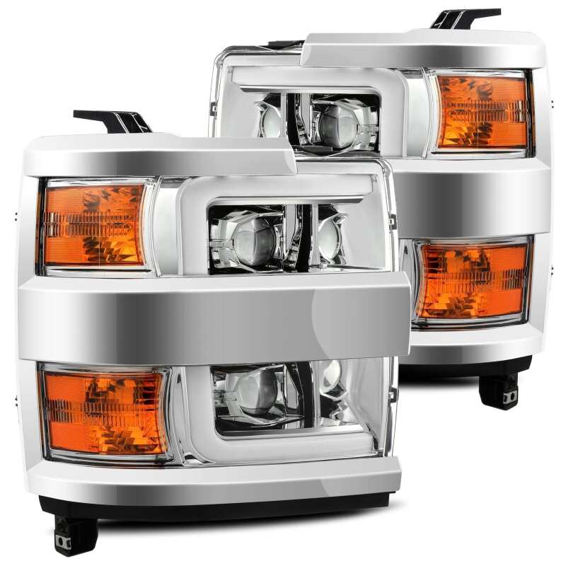 AlphaRex 15-19 Chevy Silverado 2500HD PRO-Series Headlight Plank Chrome w/Activ Light/Seq Signal/DRL - Image 2