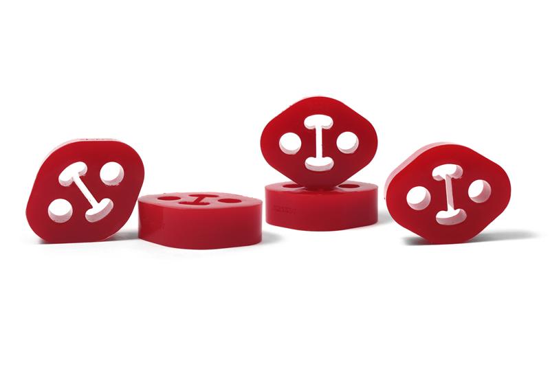 PERRIN Subaru / Universal 12mm ID 1.5in. Hole Offset Exhaust Hanger - Red (Sold Individually) - Image 3