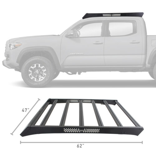 Go Rhino 5933000T 16-23 Toyota Tacoma DC Ceros Low Profile Roof Rack - Tex. Blk - Image 4