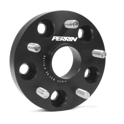 PERRIN Subaru 25mm Wheel Spacers 5x114.3 BP w/56mm Hub - Black - Image 9