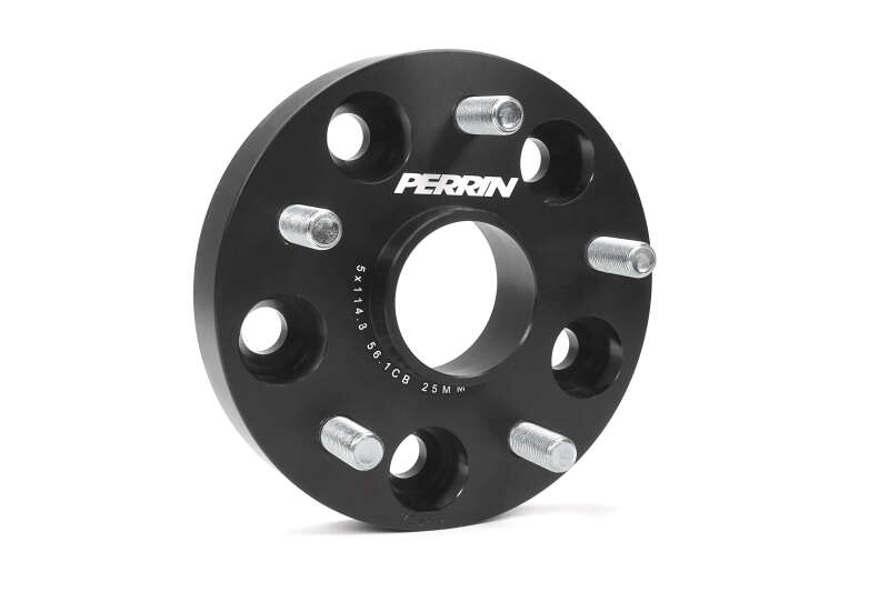 PERRIN Subaru 25mm Wheel Spacers 5x114.3 BP w/56mm Hub - Black - Image 9
