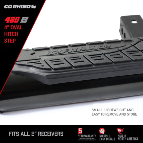 Go Rhino 460B 4in Oval Hitch Step - Black - Image 7
